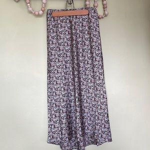 Silky Satin MIDI floral skirt- Abercrombie